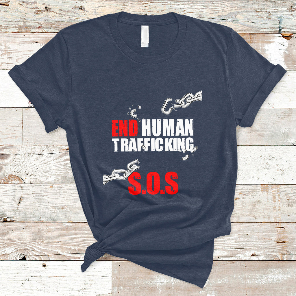 Stop Modern Slavery End Human Trafficking Sos Human Freedom T Shirt - Wonder Print Shop