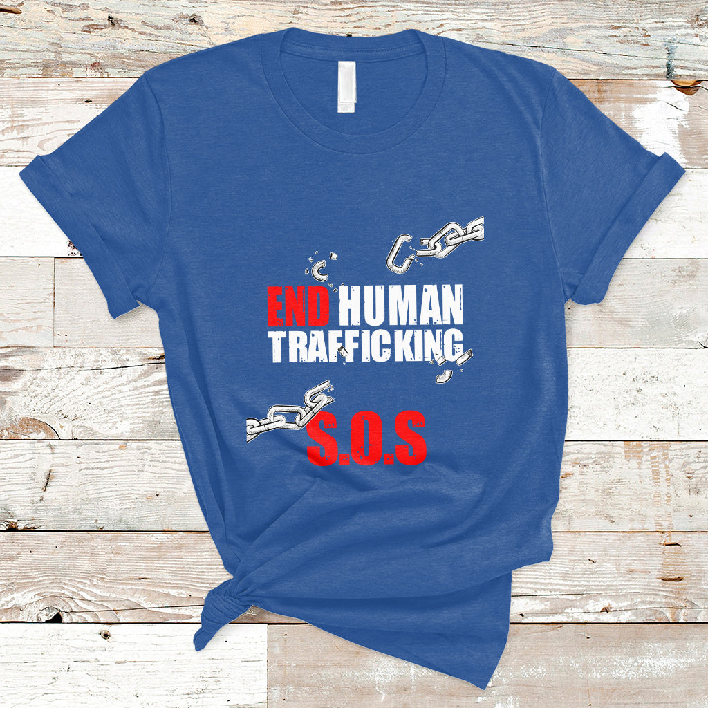Stop Modern Slavery End Human Trafficking Sos Human Freedom T Shirt - Wonder Print Shop