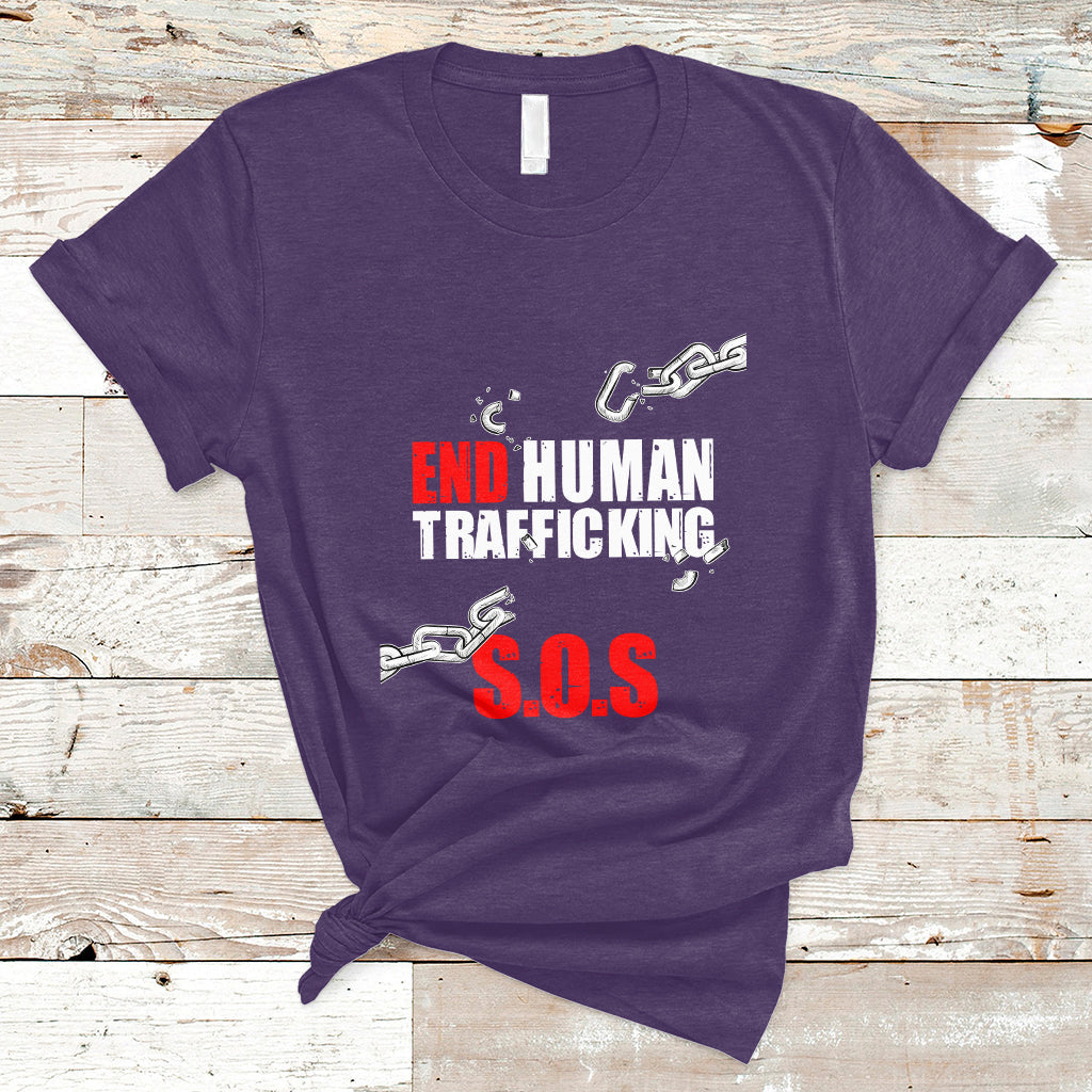 Stop Modern Slavery End Human Trafficking Sos Human Freedom T Shirt - Wonder Print Shop