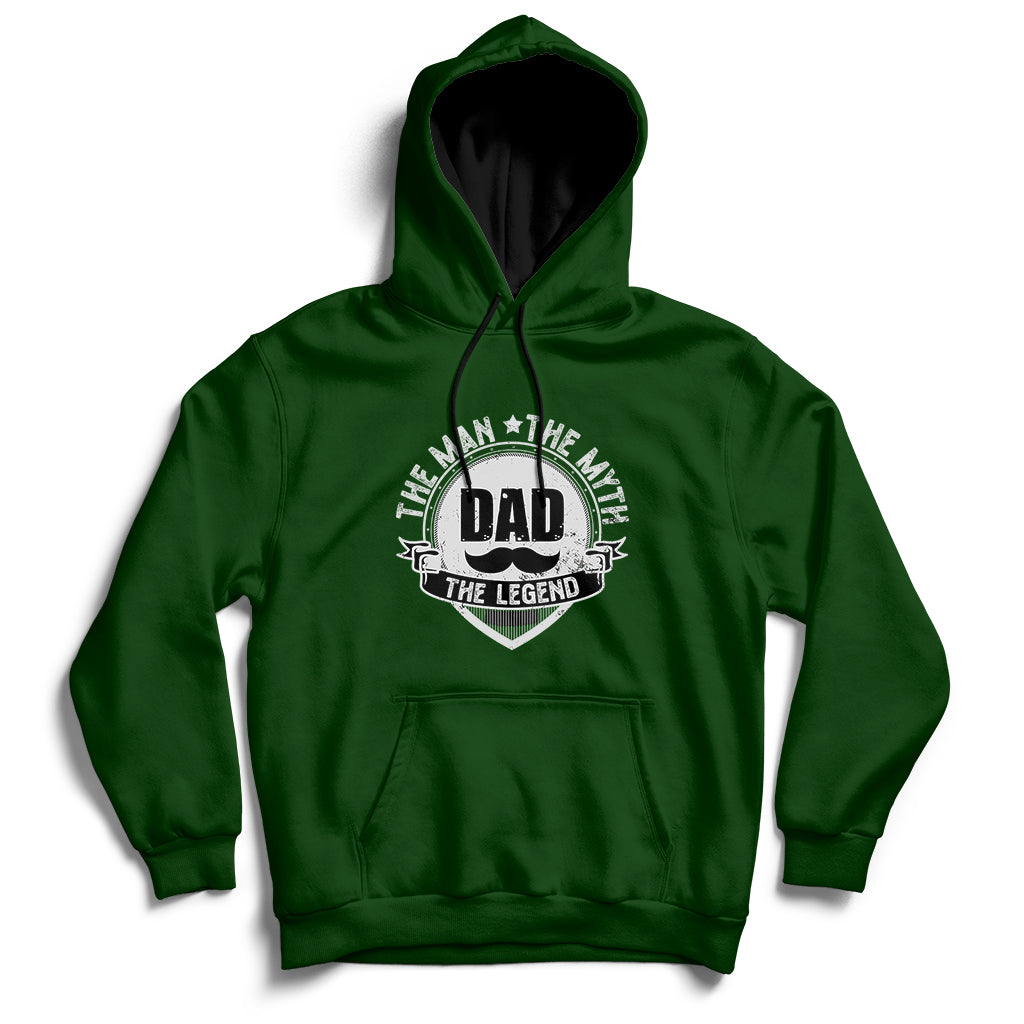 Mens Papa Fathers Day Dad The Man The Myth The Legend Hoodie - Wonder Print Shop