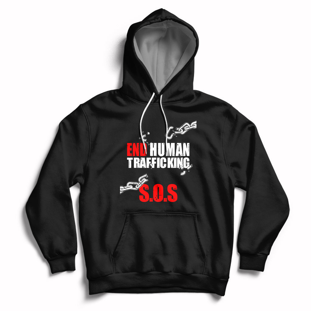 Stop Modern Slavery End Human Trafficking Sos Human Freedom Hoodie - Wonder Print Shop