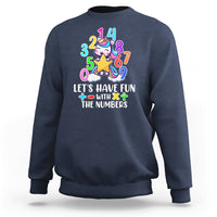 Let's Have Fun With The Numbers Happy Math Day Number Day Cute Unicorn Custome School Kids Sweatshirt - Wonder Print Shop