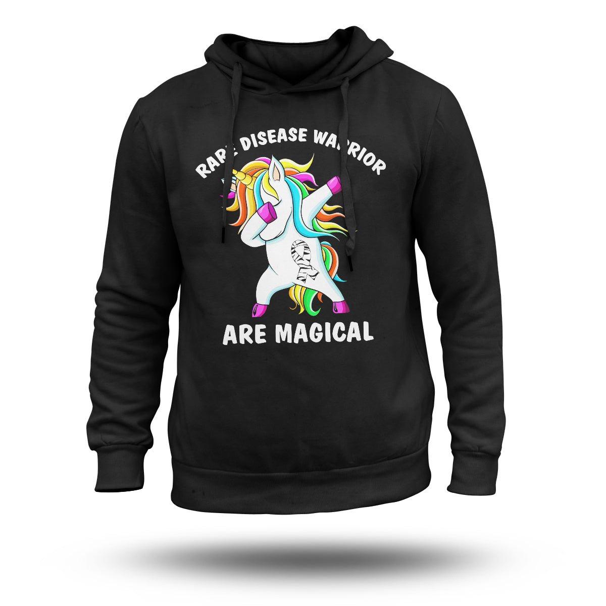 Rare Disease Warrior Are Magical Funny Unicorn Zebra Ribbon, Awareness Hoodie - Wonder Print Shop