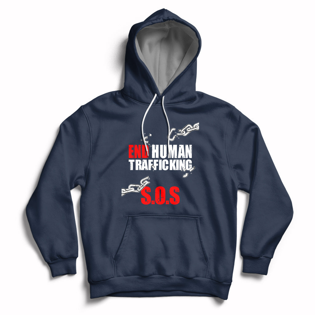 Stop Modern Slavery End Human Trafficking Sos Human Freedom Hoodie - Wonder Print Shop