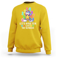 Let's Have Fun With The Numbers Happy Math Day Number Day Cute Unicorn Custome School Kids Sweatshirt - Wonder Print Shop