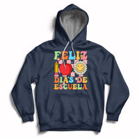 Feliz 100 Dias De Escuela Happy 100 Days Of School Back To School 100th Day Hoodie - Wonder Print Shop