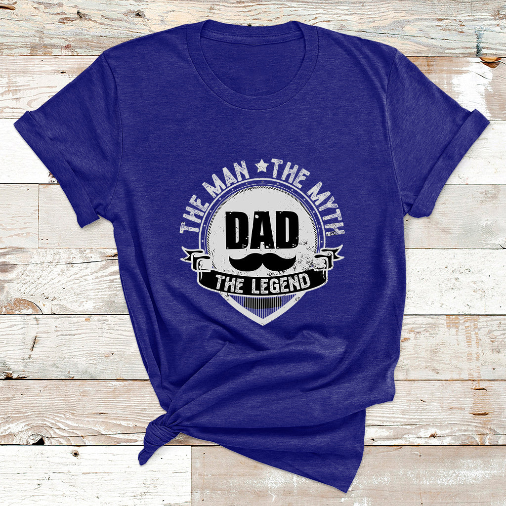 Mens Papa Fathers Day Dad The Man The Myth The Legend T Shirt - Wonder Print Shop