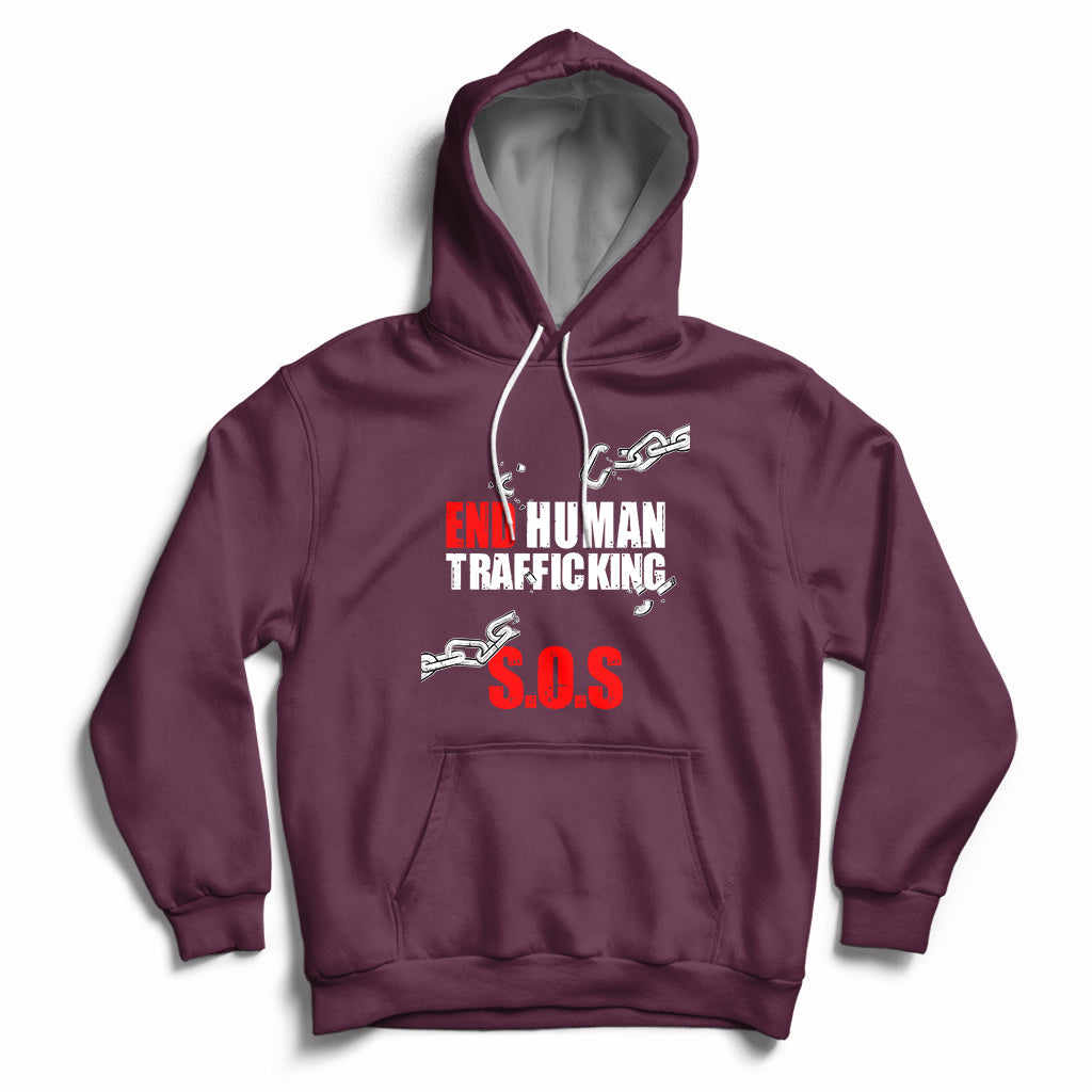 Stop Modern Slavery End Human Trafficking Sos Human Freedom Hoodie - Wonder Print Shop