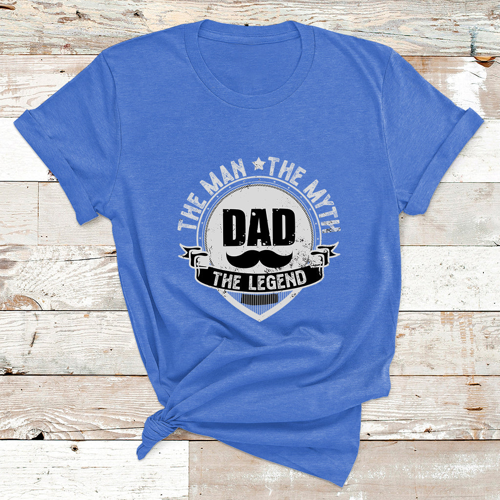 Mens Papa Fathers Day Dad The Man The Myth The Legend T Shirt - Wonder Print Shop