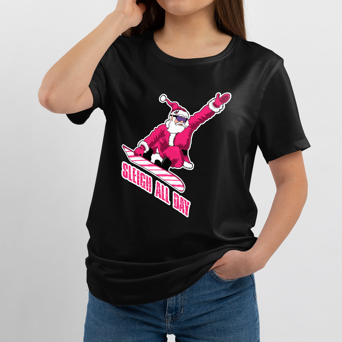 Sleigh All Day Ugly Christmas Sweater Pattern Quotes Humor, Quote Humor Christmas T Shirt - Wonder Print Shop