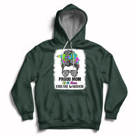 Proud Mom Of A Rare Disease Warrior Rare Disease Awareness Zebra Messy Bun Hoodie - Wonder Print Shop