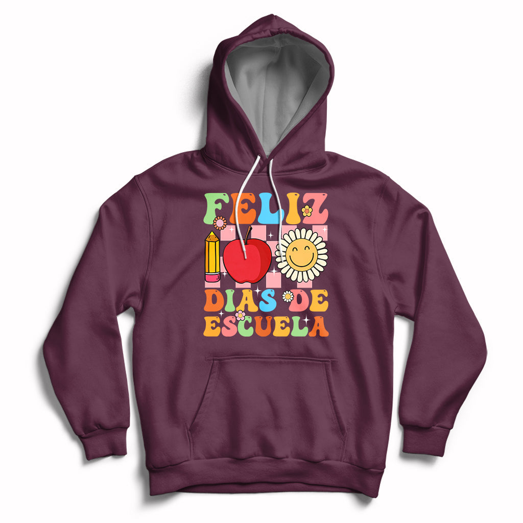 Feliz 100 Dias De Escuela Happy 100 Days Of School Back To School 100th Day Hoodie - Wonder Print Shop