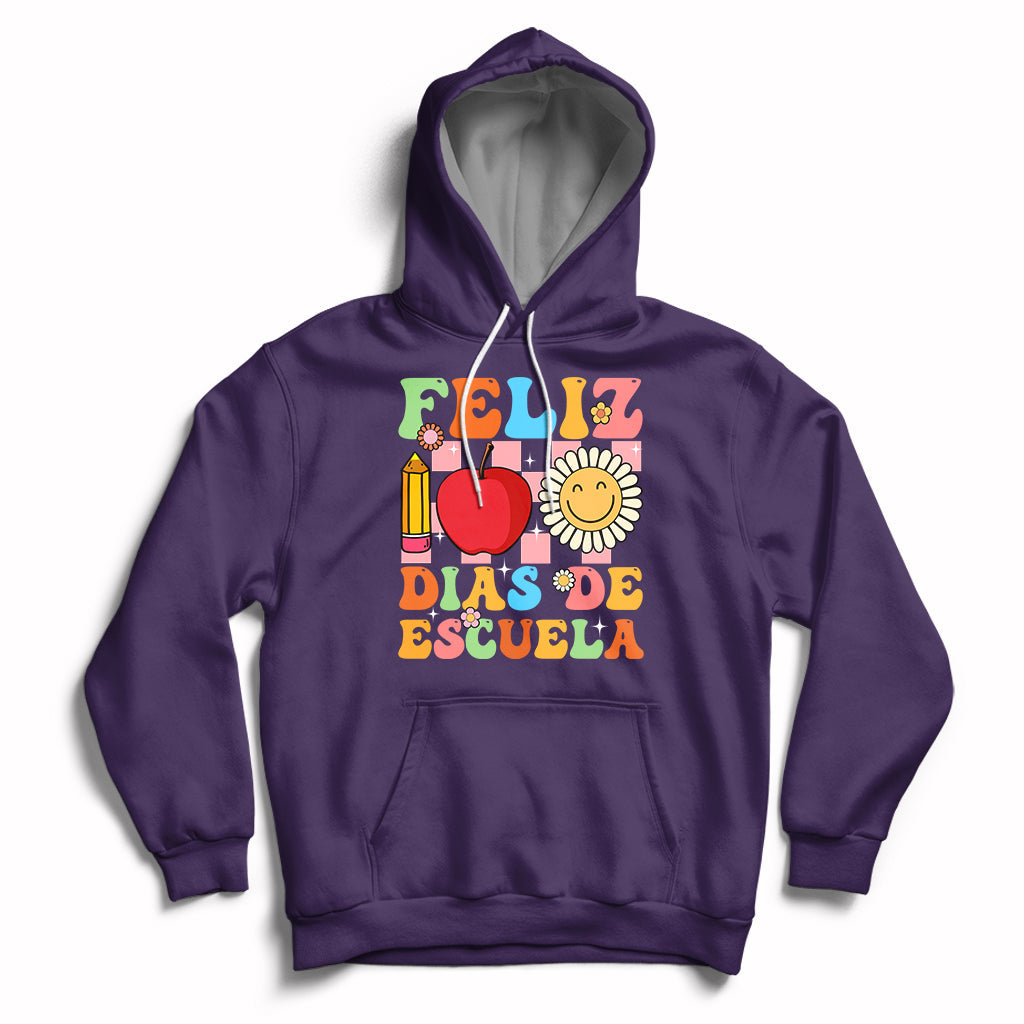 Feliz 100 Dias De Escuela Happy 100 Days Of School Back To School 100th Day Hoodie - Wonder Print Shop