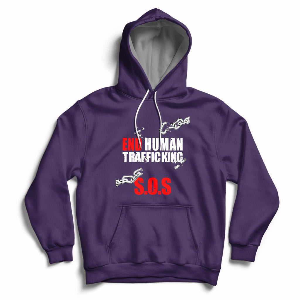 Stop Modern Slavery End Human Trafficking Sos Human Freedom Hoodie - Wonder Print Shop