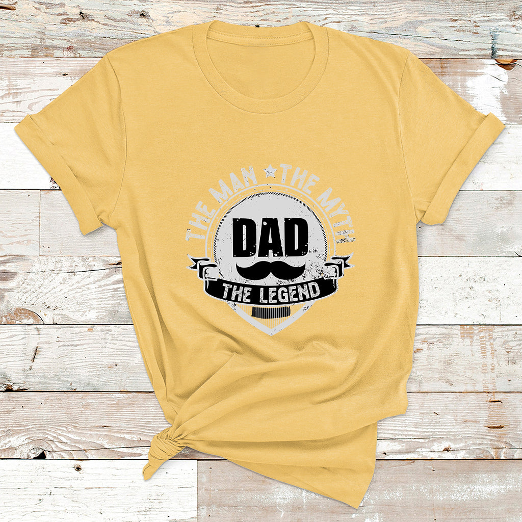 Mens Papa Fathers Day Dad The Man The Myth The Legend T Shirt - Wonder Print Shop