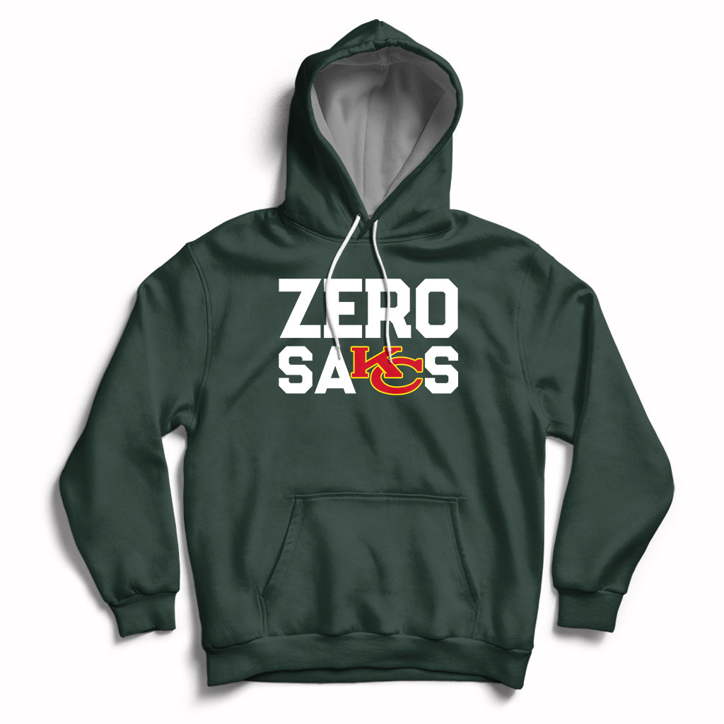 Forest green pullover hoodie with front graphic, kangaroo pocket, and hood drawstrings.