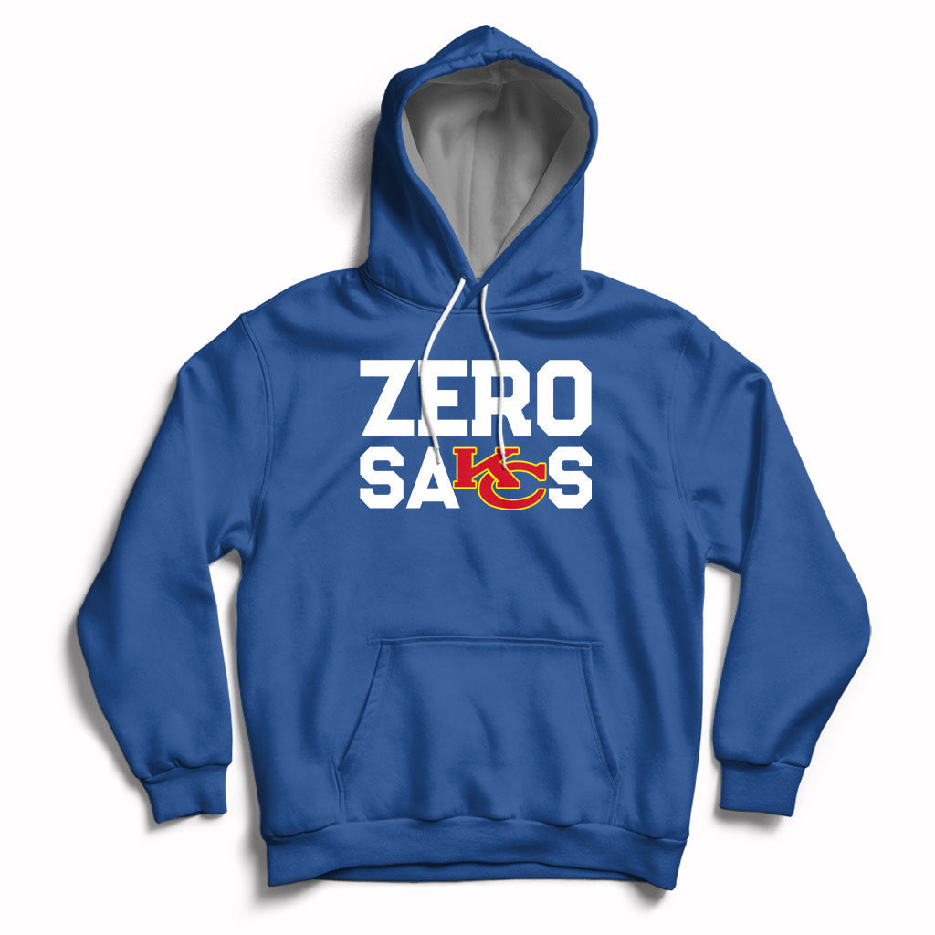 Royal blue pullover hoodie with front graphic, kangaroo pocket, and hood drawstrings.