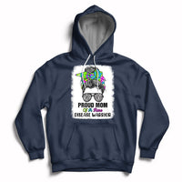 Proud Mom Of A Rare Disease Warrior Rare Disease Awareness Zebra Messy Bun Hoodie - Wonder Print Shop