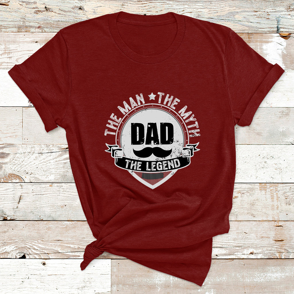 Mens Papa Fathers Day Dad The Man The Myth The Legend T Shirt - Wonder Print Shop