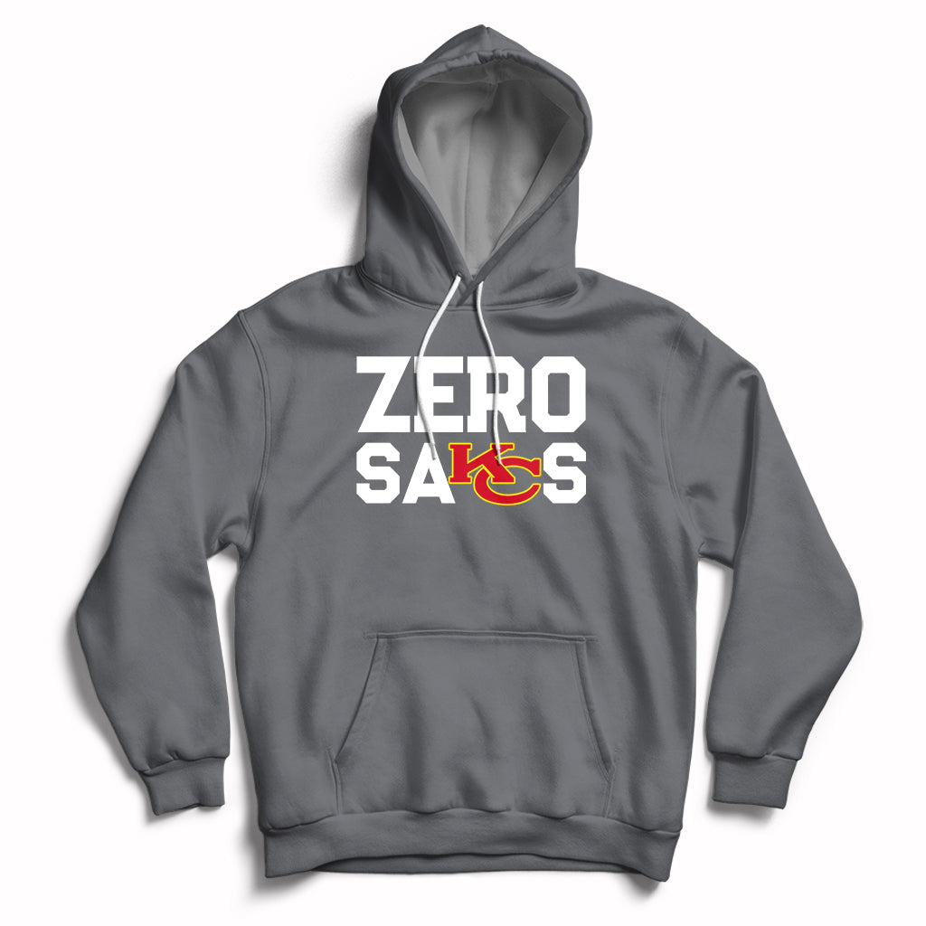 Charcoal gray pullover hoodie with front graphic, kangaroo pocket, and hood drawstrings.