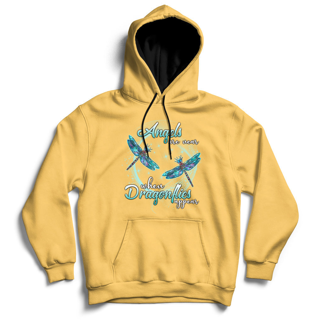 Angels Are Near When Dragonflies Appear Funny Spiritual Hoodie - Wonder Print Shop