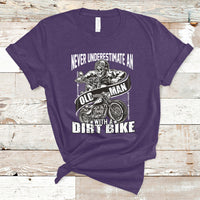 Funny Never Underestimate An Old Man With A Dirt Bike Biker T-Shirt - Wonder Print Shop