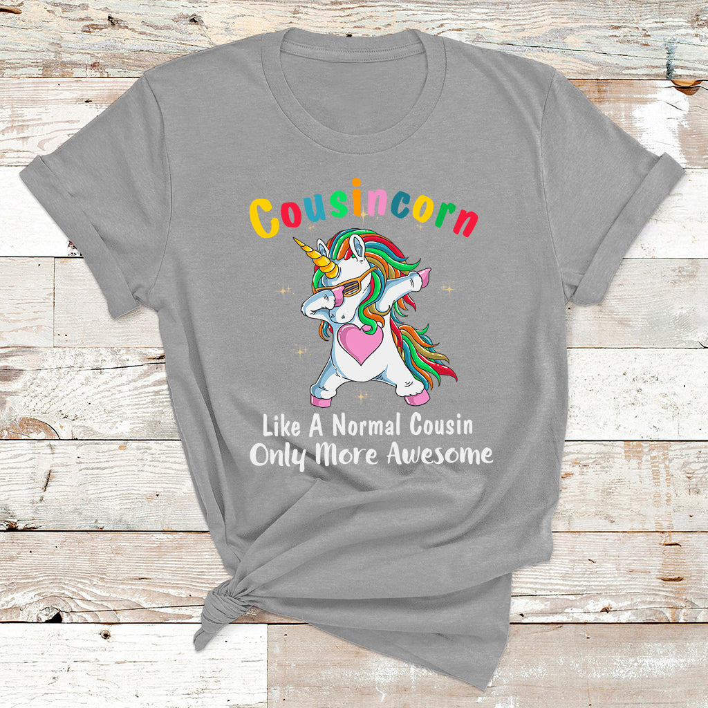Cousincorn Like A Cousin Only Awesome Dabbing Unicorn T Shirt - Wonder Print Shop