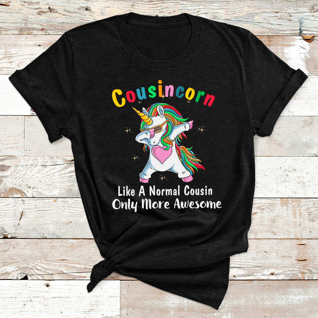 Cousincorn Like A Cousin Only Awesome Dabbing Unicorn T Shirt - Wonder Print Shop
