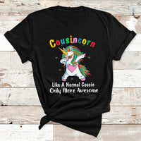 Cousincorn Like A Cousin Only Awesome Dabbing Unicorn T Shirt - Wonder Print Shop