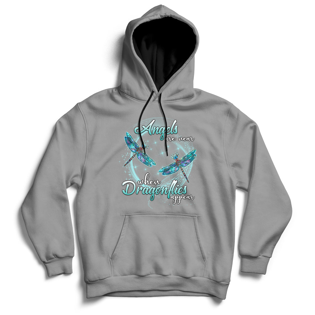 Angels Are Near When Dragonflies Appear Funny Spiritual Hoodie - Wonder Print Shop