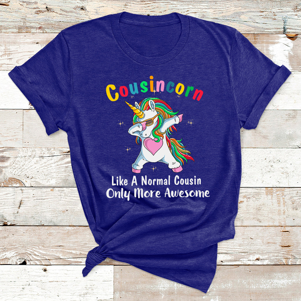 Cousincorn Like A Cousin Only Awesome Dabbing Unicorn T Shirt - Wonder Print Shop