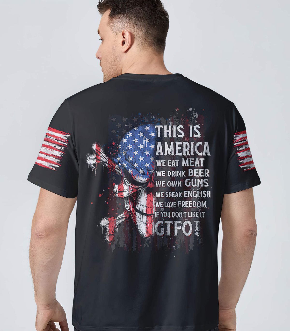 This Is America Patriotic Skull T Shirt - Wonder Print Shop