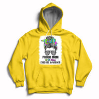 Proud Mom Of A Rare Disease Warrior Rare Disease Awareness Zebra Messy Bun Hoodie - Wonder Print Shop