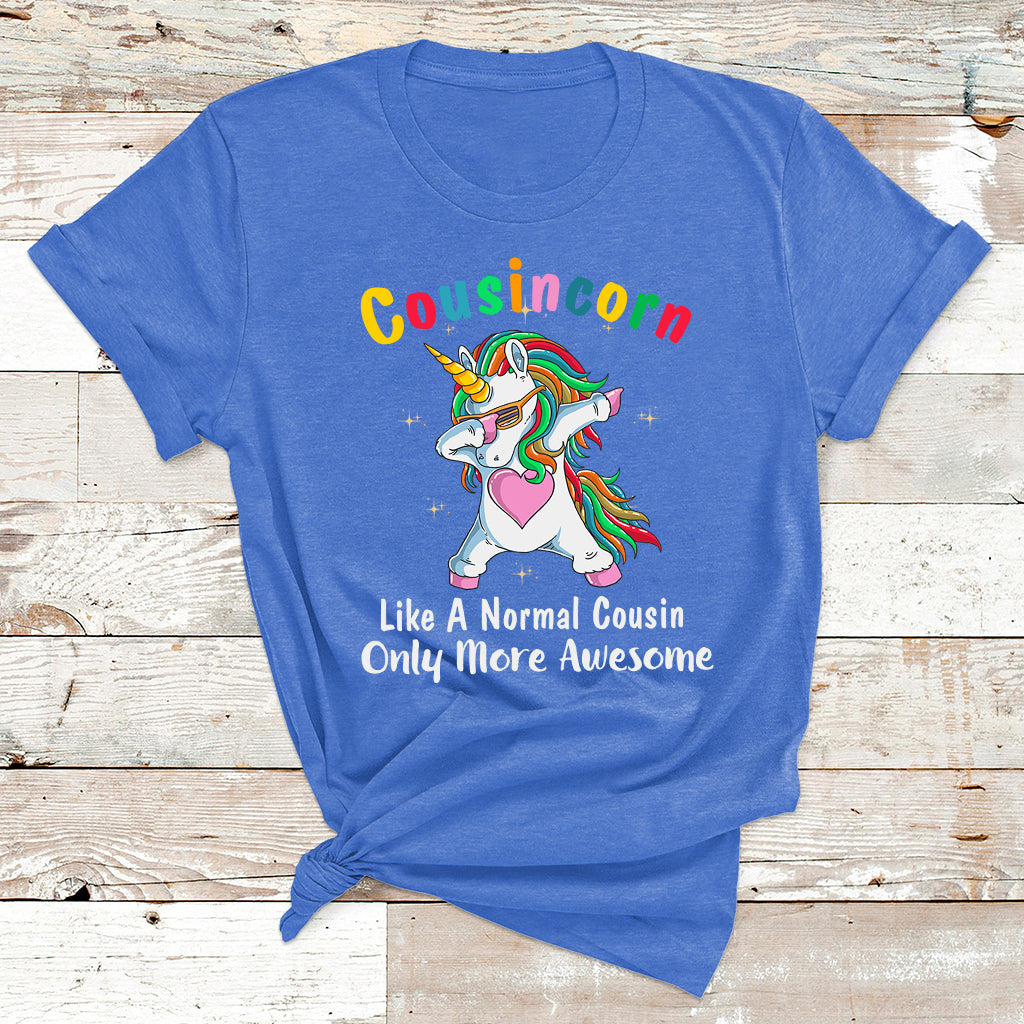 Cousincorn Like A Cousin Only Awesome Dabbing Unicorn T Shirt - Wonder Print Shop