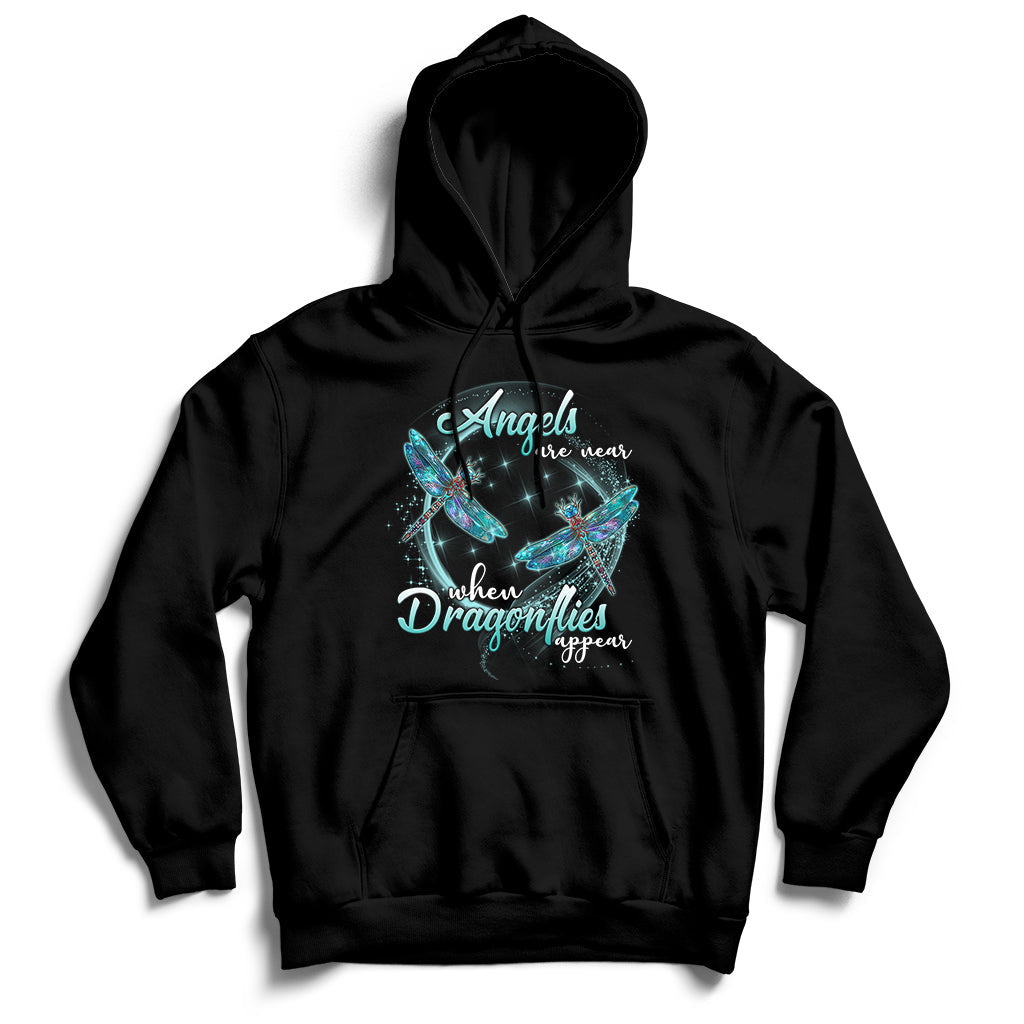 Angels Are Near When Dragonflies Appear Funny Spiritual Hoodie - Wonder Print Shop