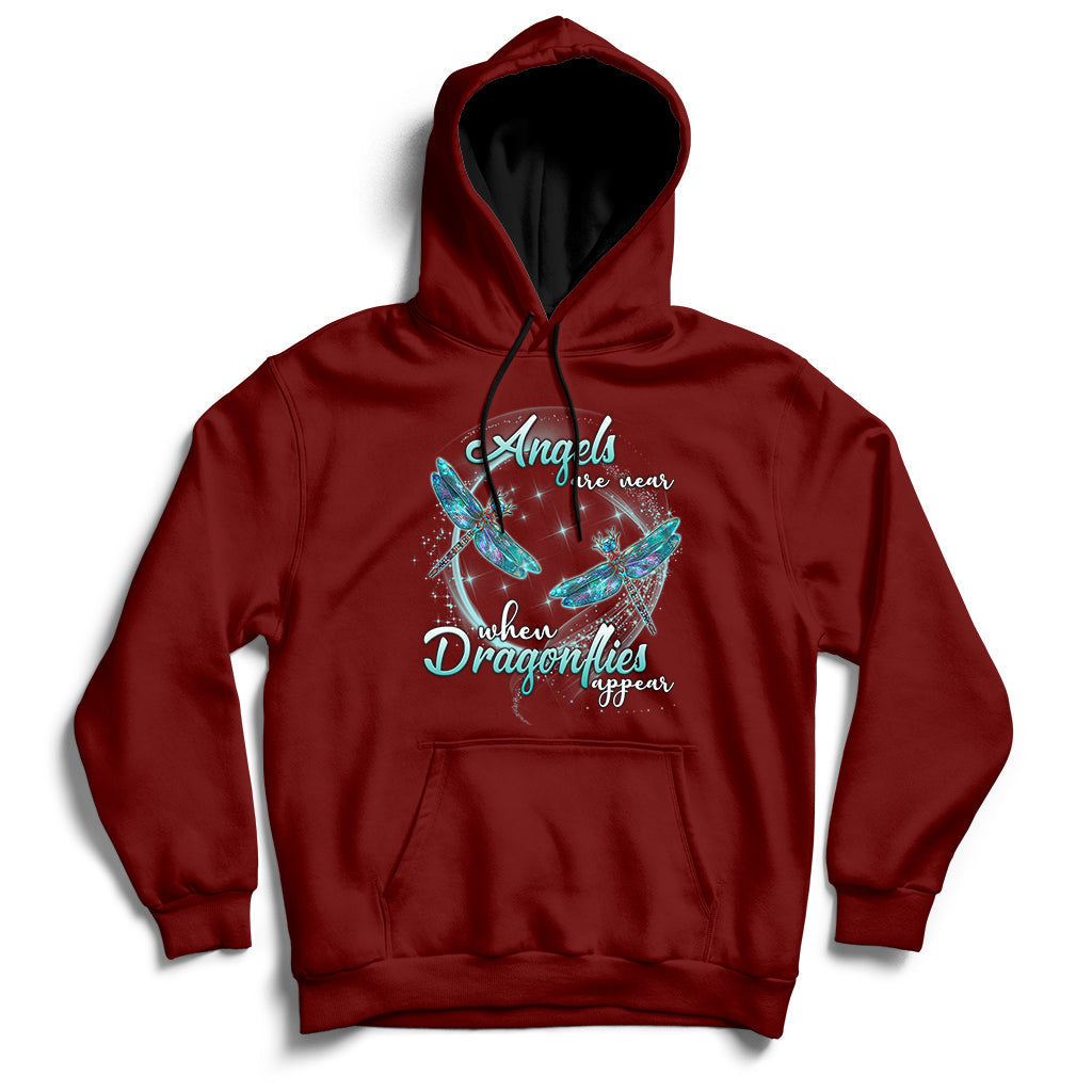 Angels Are Near When Dragonflies Appear Funny Spiritual Hoodie - Wonder Print Shop