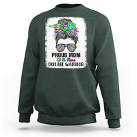 Proud Mom Of A Rare Disease Warrior Rare Disease Awareness Zebra Messy Bun Sweatshirt - Wonder Print Shop