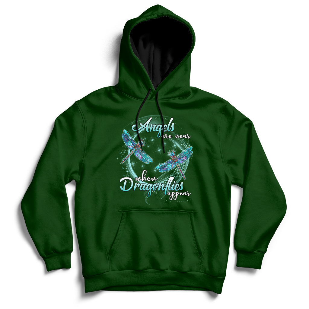 Angels Are Near When Dragonflies Appear Funny Spiritual Hoodie - Wonder Print Shop