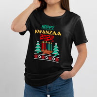 Happy Kwanzaa Drum Kinara Seven Candles Africa Celebration, Kwanzaa Holiday T Shirt - Wonder Print Shop