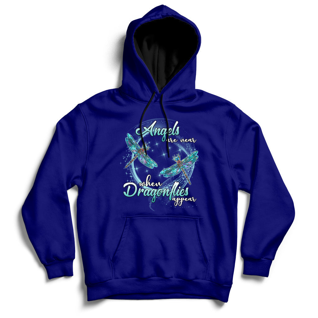 Angels Are Near When Dragonflies Appear Funny Spiritual Hoodie - Wonder Print Shop