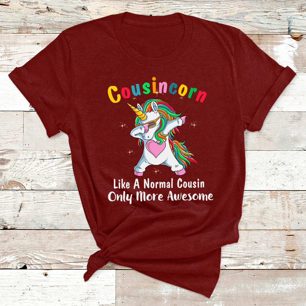 Cousincorn Like A Cousin Only Awesome Dabbing Unicorn T Shirt - Wonder Print Shop