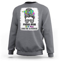 Proud Mom Of A Rare Disease Warrior Rare Disease Awareness Zebra Messy Bun Sweatshirt - Wonder Print Shop