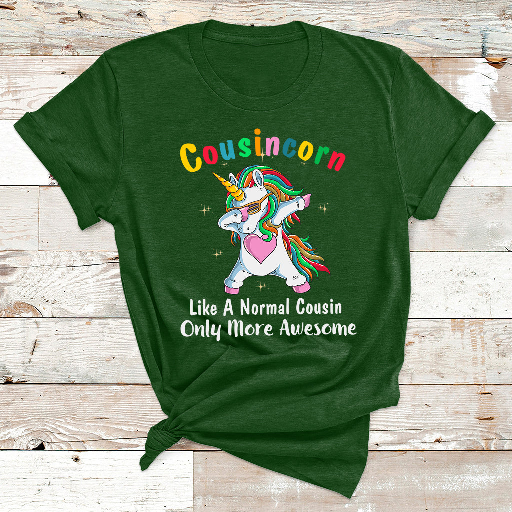 Cousincorn Like A Cousin Only Awesome Dabbing Unicorn T Shirt - Wonder Print Shop