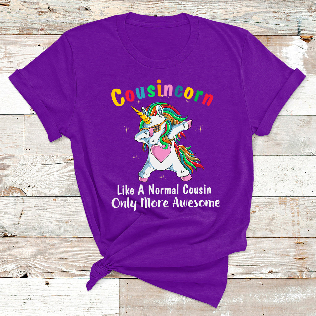 Cousincorn Like A Cousin Only Awesome Dabbing Unicorn T Shirt - Wonder Print Shop