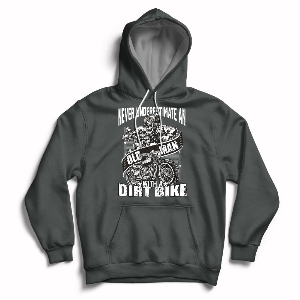 Funny Never Underestimate An Old Man With A Dirt Bike Biker Hoodie - Wonder Print Shop