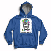 Royal blue pullover hoodie with front zebra graphic and drawstring hood