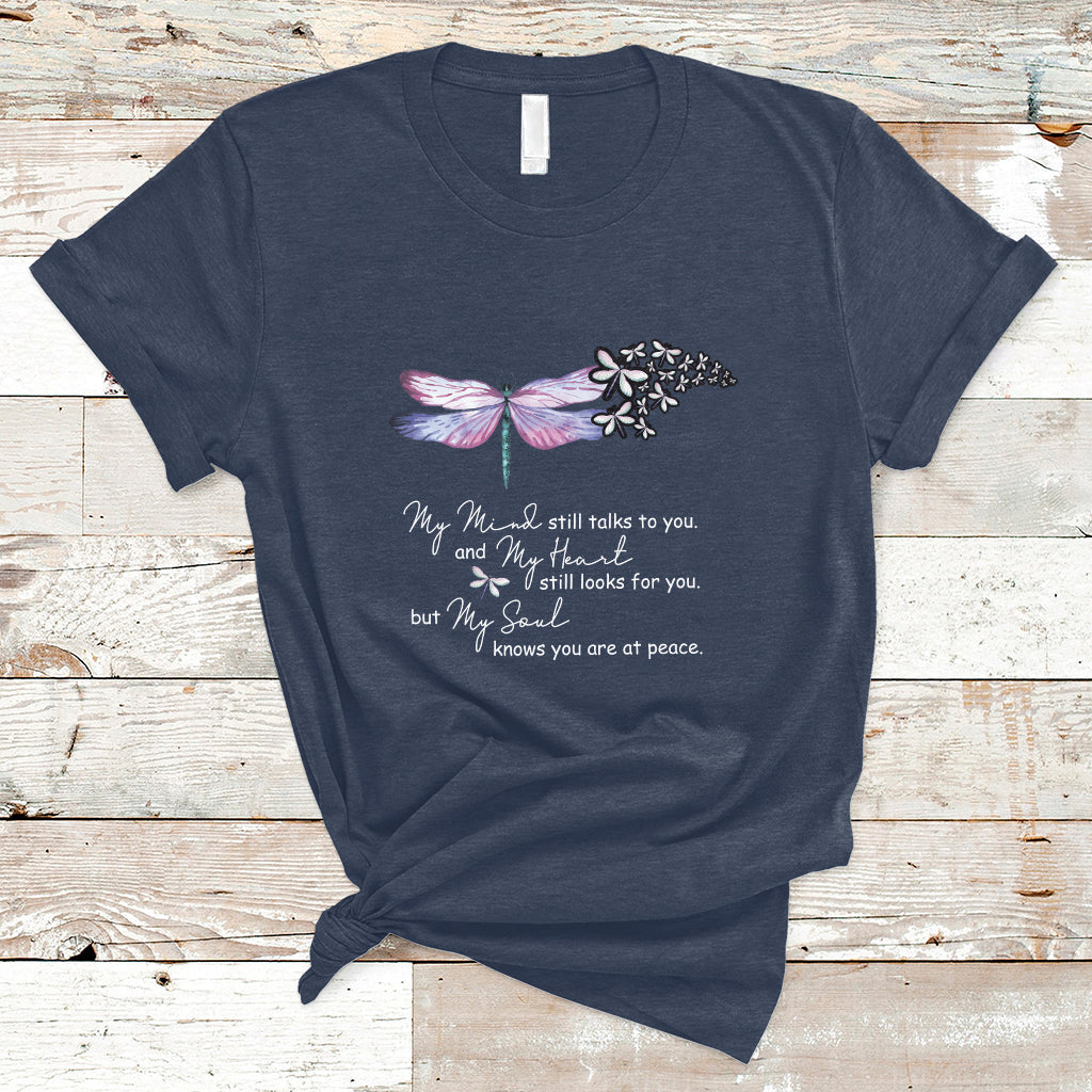 Dragonflies My Mind Talks To You My Heart Looks For You T Shirt - Wonder Print Shop