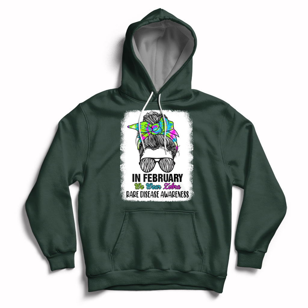 Forest green pullover hoodie with front zebra graphic and drawstring hood