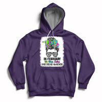 Purple pullover hoodie with front zebra graphic and drawstring hood