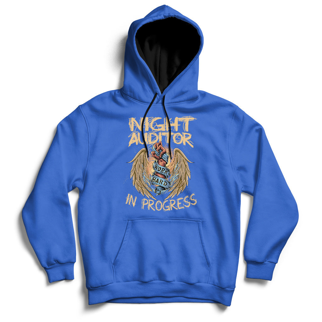 Night Auditor Work Hard In Progress Hoodie - Wonder Print Shop